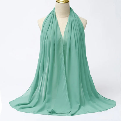 Muslim Chiffon Hijab Scarf Women Long Solid Color Head Wrap For Women Hijabs Scarves Ladies Muslim Veil Jersey Hijabs