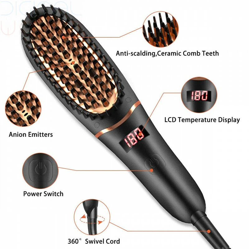 Hot Comb Beard Straightener Brush PTC Multifunctional Household Quick Beard Styler Hair Straightening.