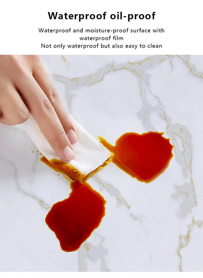 20M Marble Texture Oil Proof Self Adhesive Bathroom Tile Floor Waterproof PVC Cabinet Wallpaper Kitchen Furniture Wall Stickers