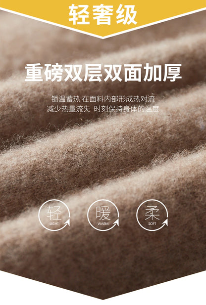 Autumn Winter Pure Cashmere Sweater Double-sided Cardigan Men's Casual Zipper Thickened Cashmere Knitted Hooded Sweater Coat.