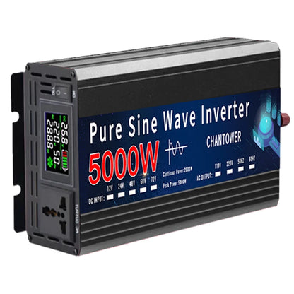Pure Sine Wave Inverter 12V 220V 24V 110V 1000W 2000W 3000W 4000W 5000W DC To AC Portable Power Converter Car Solar Inverter.