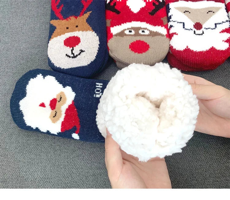 Christmas Fuzzy Socks Womens Winter Thermal Warm Floor Sock Soft Female Home Indoor Gifts Non Slip Grip Slipper Sock Fluffy.