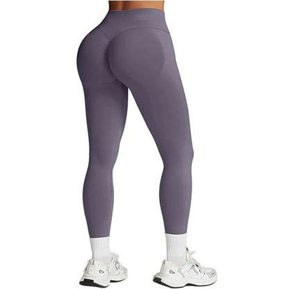 Seamless Women Solid Waist Yoga Pants Three-section Waist Sexy Hip-lifting Tight Sports Pants Fitness Exercise Yoga Pants.