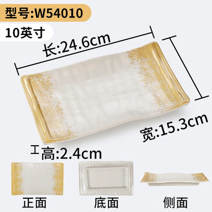 1Pc Thickened Melamine Tableware Not Easily Broken Plastic Barbecue Plate Merchant Dining Plate Household Kitchen Accessories