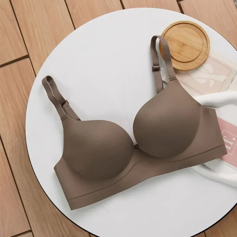 Wireless Push Up Bra for Small Breast Seamless Thickened Anti Sagging Lingerie One Piece Comfort Invisible Bralette A/B Cup.