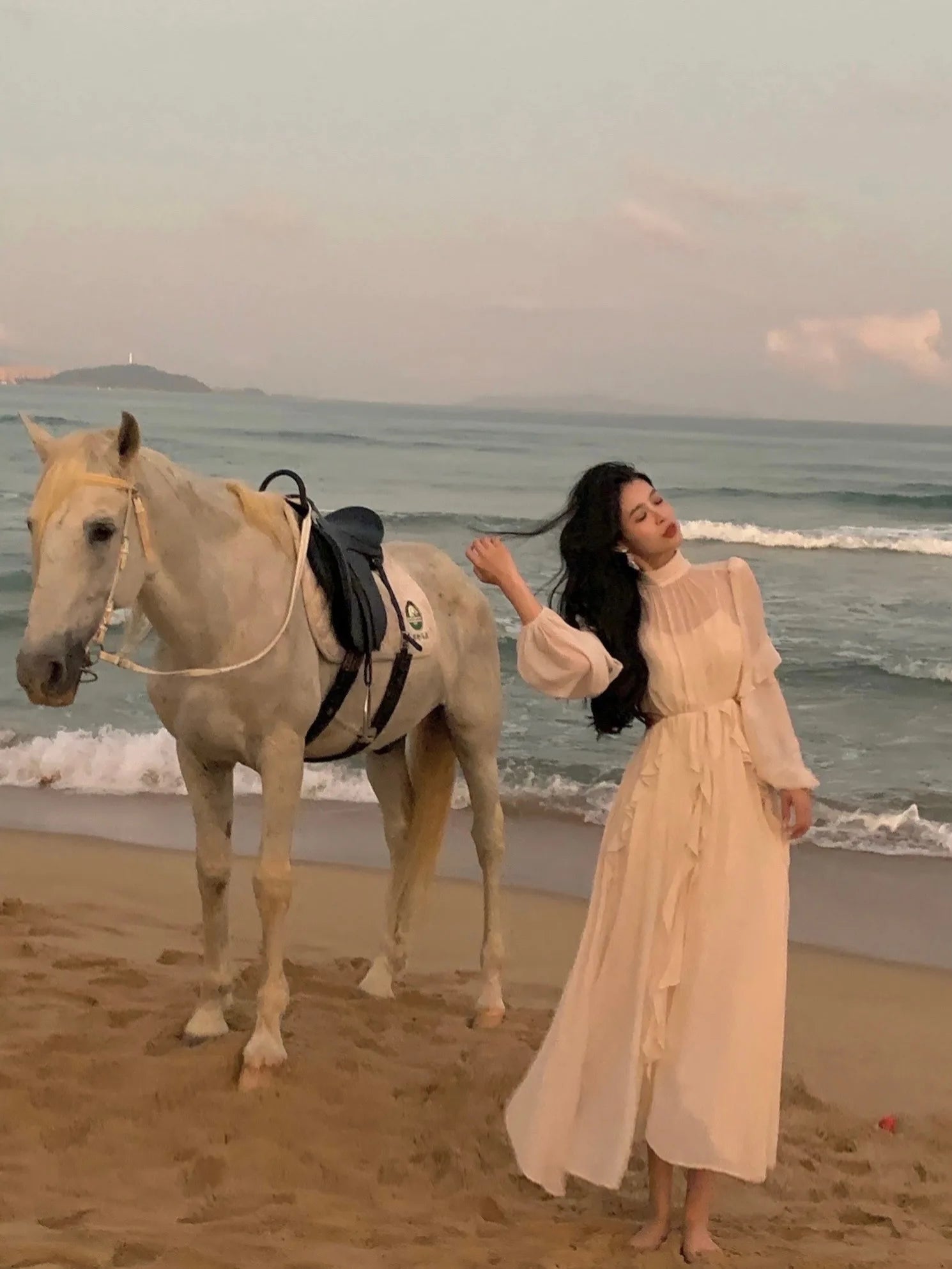 Strand Stil Chiffon Y2k Mini Kleid Büro Dame Casual Langarm Elegante Einteilige Kleid Koreanische Mode Kleidung Sommer 2023.