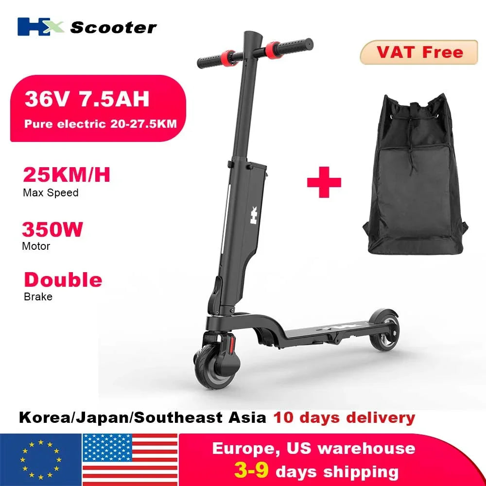 HX X6 electric scooter Foldable 350W 25KM/H Electric scooters 7.5AH 36V E Scooter 5.5 Inch Escooter for Adults