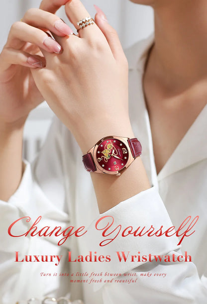 POEDAGAR Fashion Quartz Watch Female Luxury Elegant Casual Clock Waterproof Luminous Date Leather Women Watch Montre Femme gift.