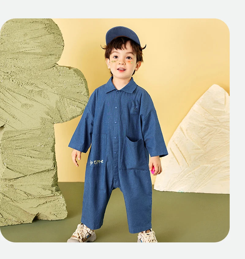 Mini Bala Outdoor Einteiliges Strampler-Set für Babys, Kinder-Arbeitskleidung, Krabbelanzug, Overall, Neu im Herbst und Winter 2024.