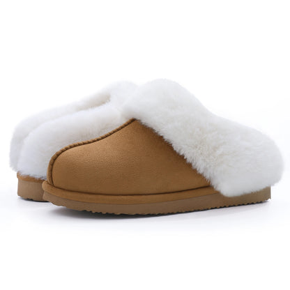 Evshine Winter Warm Memory Foam Slippers For Women Indoor Plush Home Shoes Fluffy Faux Fur Slippers Cozy Suede Furry Flat Slides.