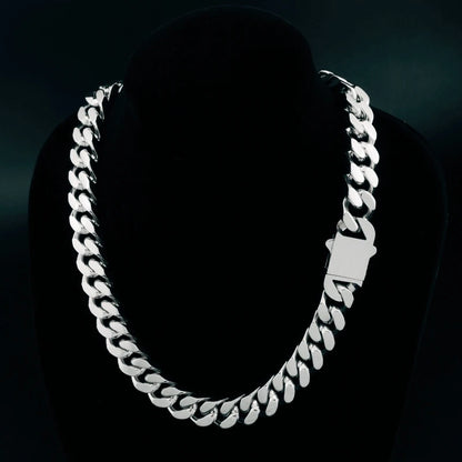 316 Stainless Steel Plated 18k Gold Fashion Crypto Cuban Chain Miami Rap Hip Hop Men's Bracelet Accessory.