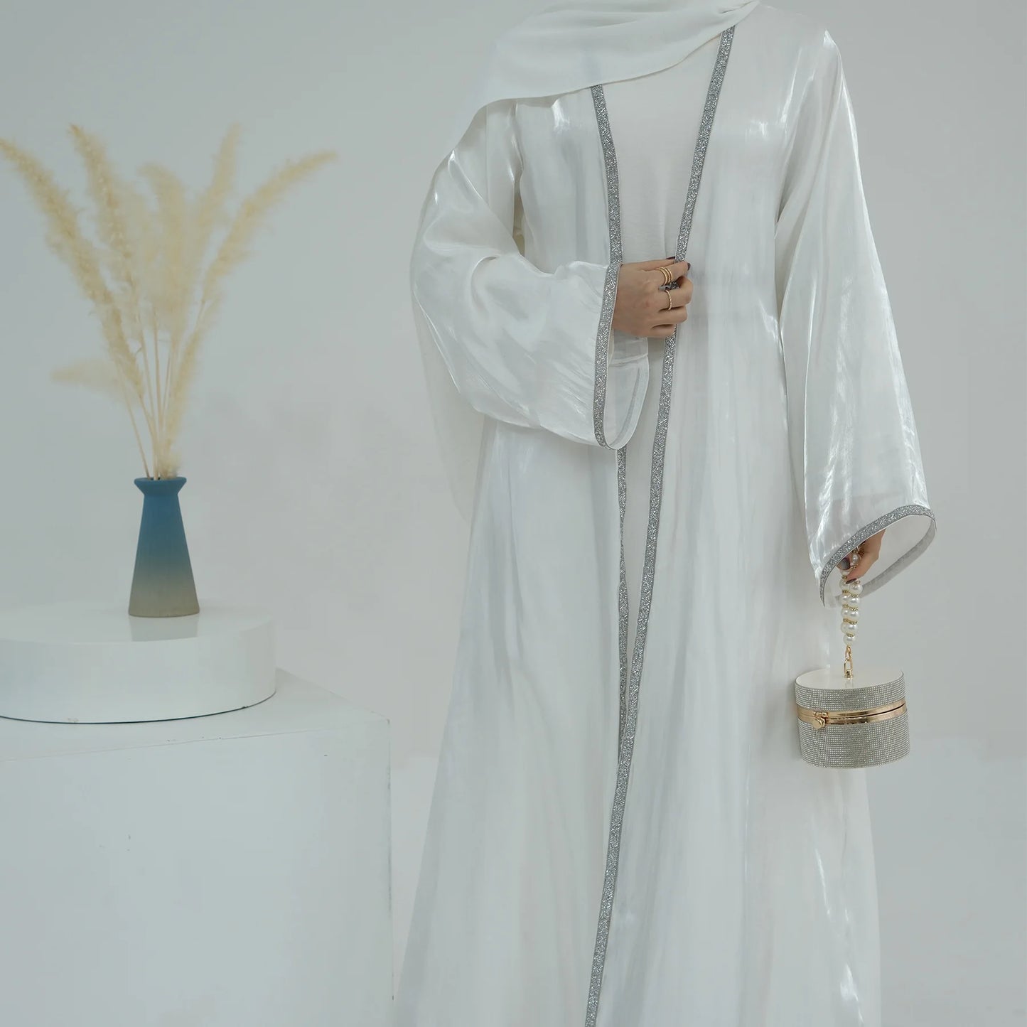 Muslim Abaya for Women Eid Dress 2 Piece Set Diamond Morocco Ramadan Lace-up Abayas Kaftan Islam Cardigan Dubai Arab Long Robe.