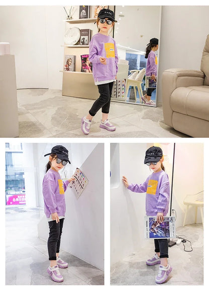 2024 New Versatile Soft Breatheable Hook & Loop White Boys and Girls Children Sneakers Cute Korean Style Uniform School Shoes