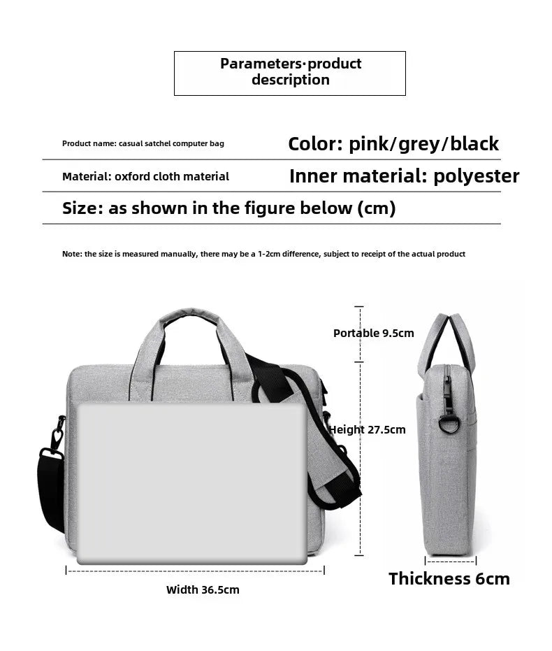 Laptop Bag Sleeve Case Shoulder HandBag Notebook Pouch Briefcases for 14 15 17 Inch Macbook Air Pro HP Huawei Asus Dell Xiaomi.