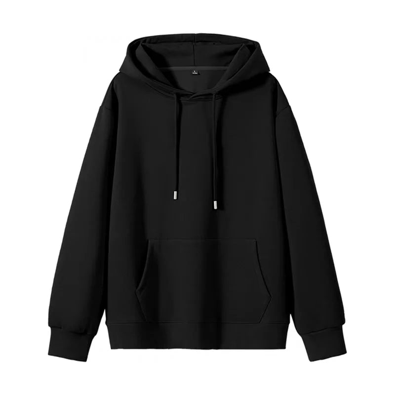 470G-570G HeavyWeight Cotton New Autumn Casual Men's Top Solid Color Loose Pullover Hoodies Sweatshirt Long-Sleeve Men Clothing