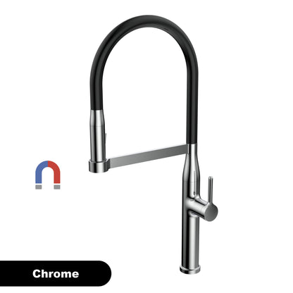 Luxury Brushed Gold Brass Pull Out Kitchen Faucet with Ceramic Cartridge Hot Cold Water Sink Tap Modern High End Sprayer Durable