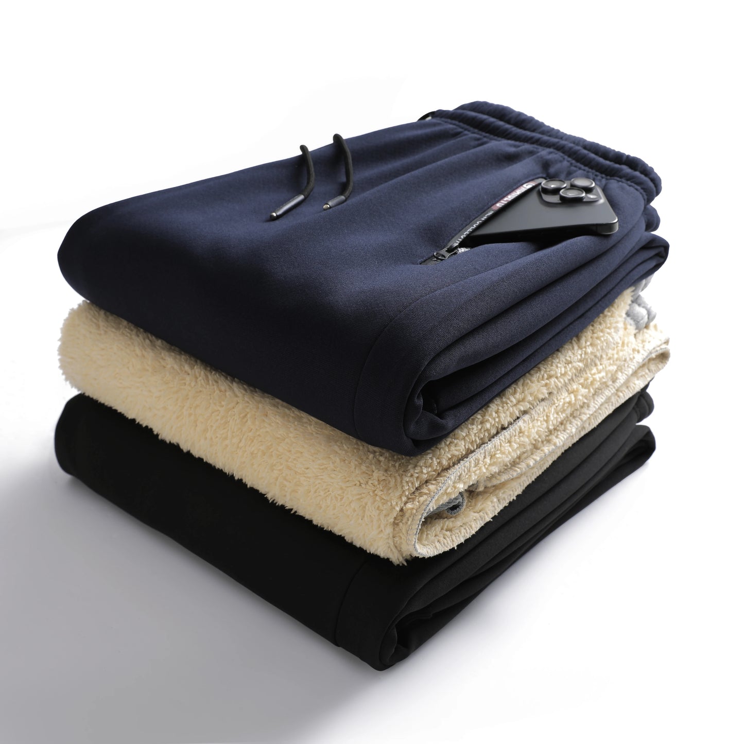 Mens Casual Pants Autumn Winter Fleece Sweatpants Men Running Jogger Sports Gym Trousers Fashion Solid Color Workout Long Pants.