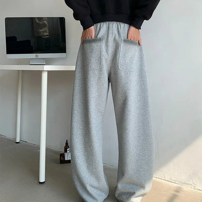 New Men's Casual Pants Side Striped Wide Leg Outdoor sports pants Straight Sweatpants Neutral High-quality Long Baggy Trousers.