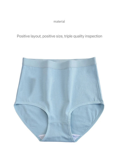 3pcs Cotton Women Panties Lady Plus Size Underwear Large Size High Waist Briefs Breathable Solid Color Female Lingerie.
