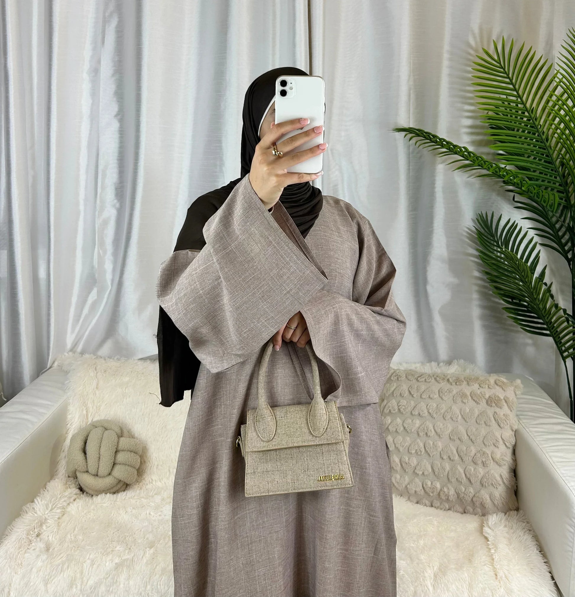 Plain Linen Closed Abaya Dubai Luxury Muslim Hijab Dress Turkey Casual African Dresses Abayas for Women Ramadan Eid Islam Kaftan.