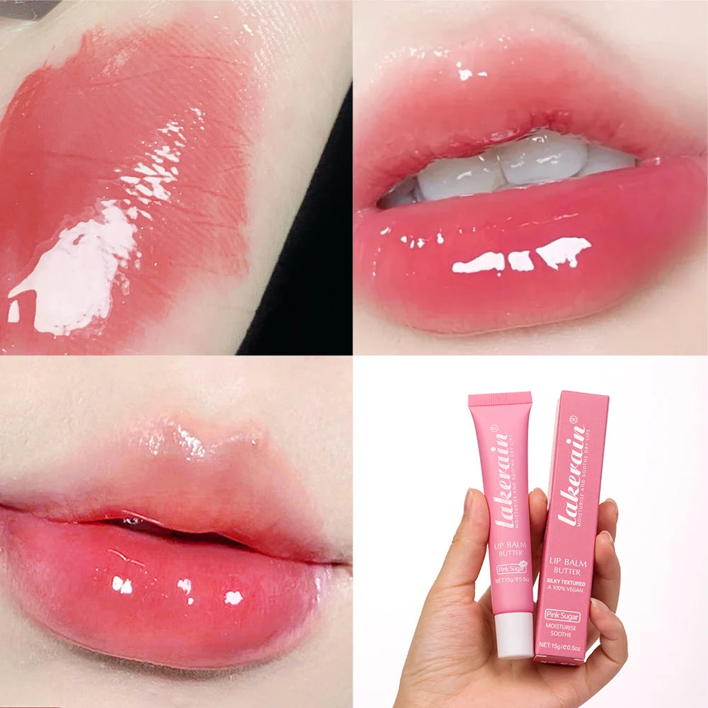 3pcs/Kit Butter Moisturizing Lip Gloss Oil Jelly Lipgloss Liquid Lipstick Lip Tint Brown Sugar Crystal Lip Balm.