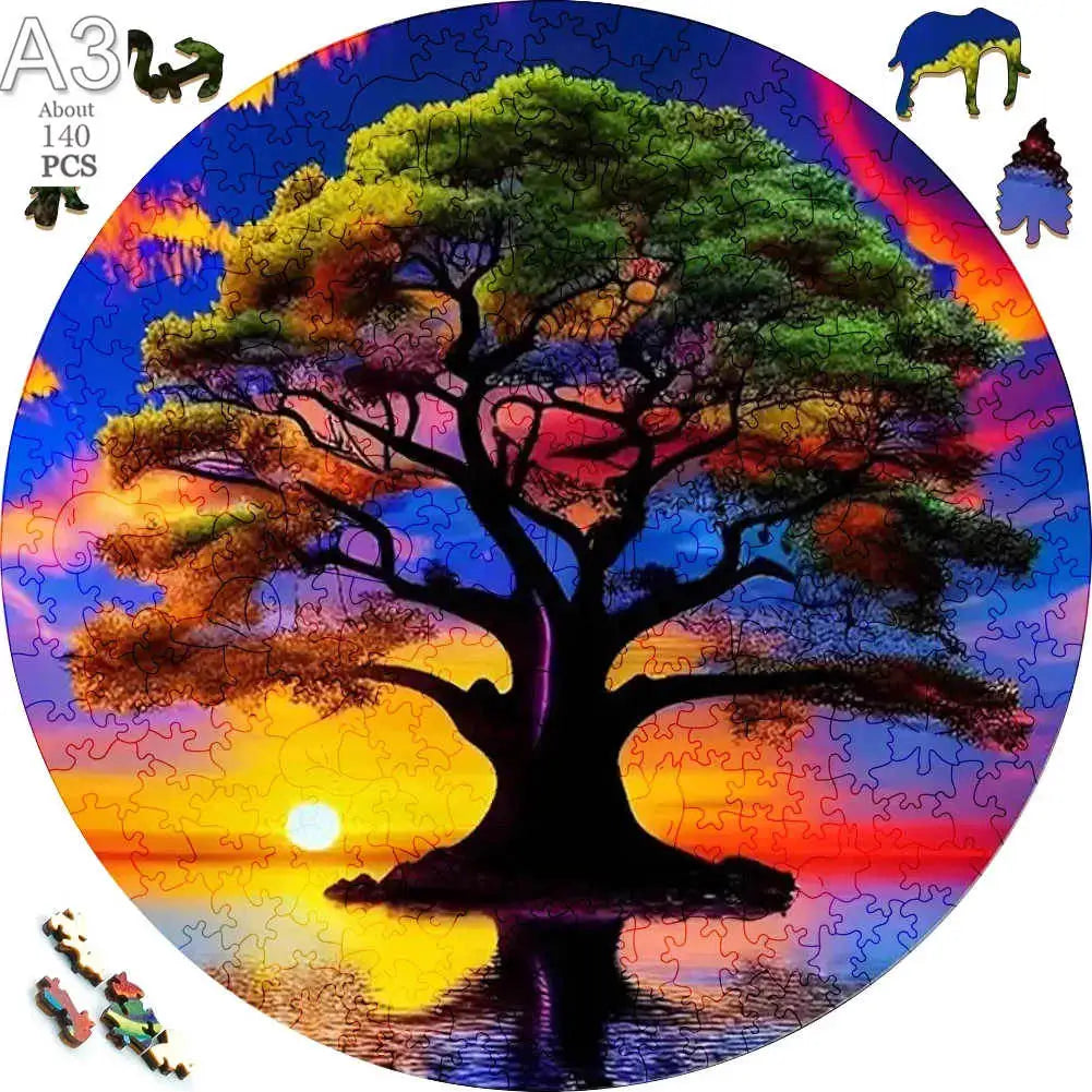 Giraffe Wooden Animal Puzzle Medium Difficulty Wood Jigsaws for Kids Adults Dragonfly Jigsaw Interesting Intelligent Toys