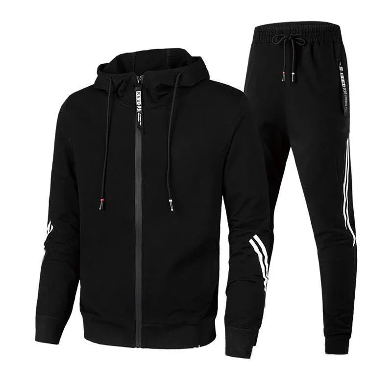 Men Casual Tracksuit Zipper Hoodies Top And Sweatpants 2pcs Set Male Outdoor Jogging Jackets Clothes Sport Man Pants Suit 2025.