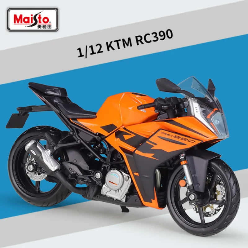 Bburago 1:12 KTM RC 390 Alloy Racing Motorcycle Model Diecast Metal Street Sports Motorcycle Model Simitation Childrens Toy Gift.