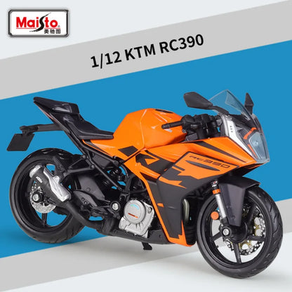 Bburago 1:12 KTM RC 390 Alloy Racing Motorcycle Model Diecast Metal Street Sports Motorcycle Model Simitation Childrens Toy Gift.