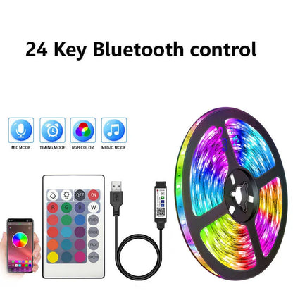 USB-LED-Streifen 5V 5050 Smart-LED-Licht für Wand, Zimmer, Bluetooth, WLAN, Alexa 15 20 Meter, RGB-Band, TV-Hintergrundbeleuchtung, LED-Band, Luces.