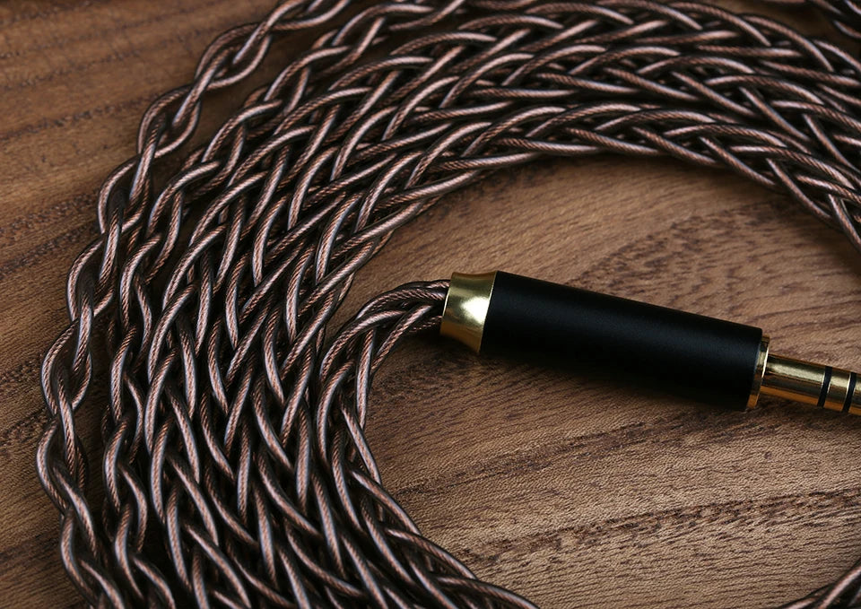 OPENHEART Kingwood 8 Core Litz OCC Headphone Cable 1 to 2 jack dual 3.5/2.5/4.4mm/XLR Pure copper Balanced Replacement Cable.