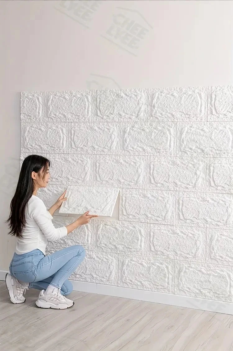 PU stone wall panel, 10 mm, realistic brick pattern, anti-mould and moisture-proof, waterproof and washable, suitable for/outdoo