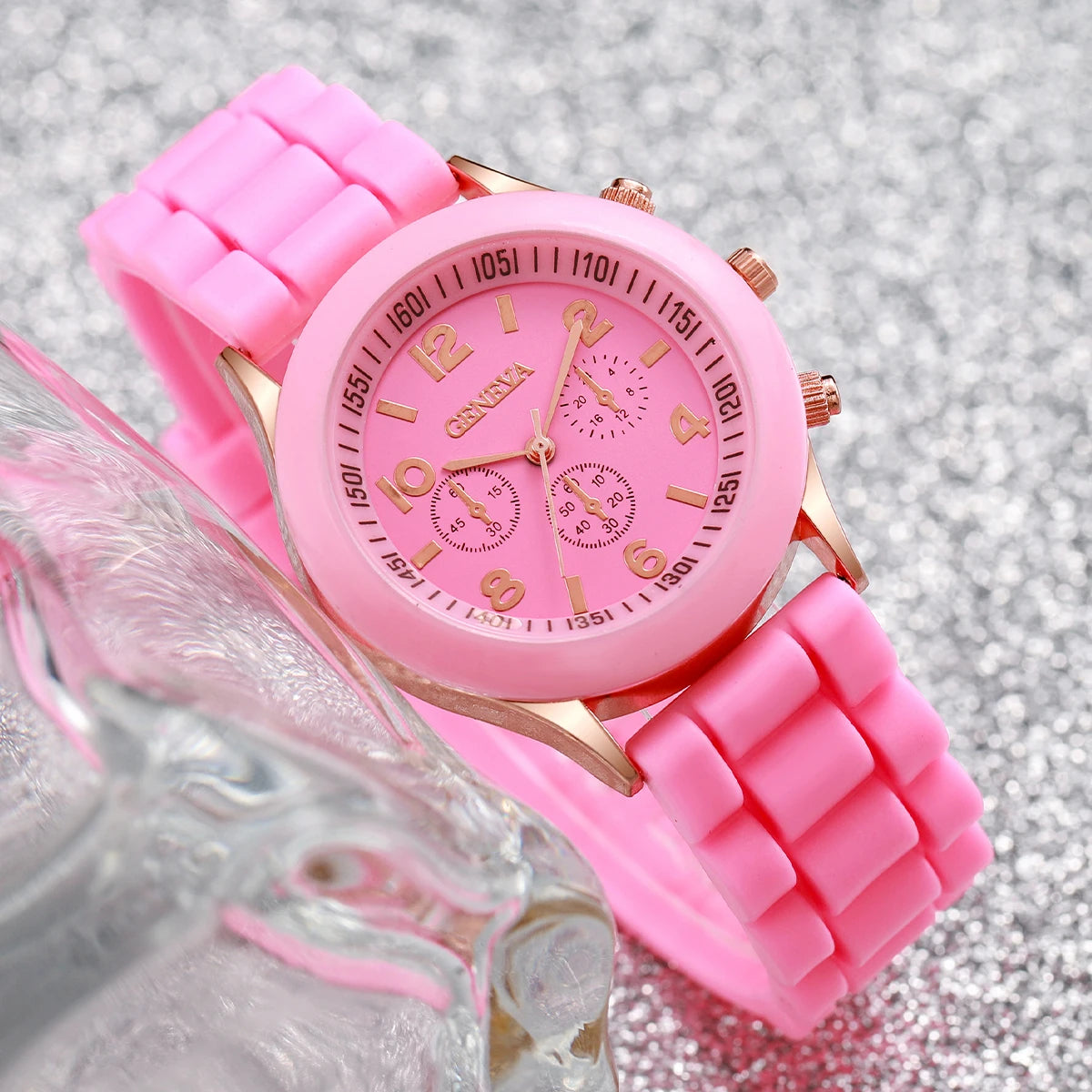 2/3PCS Fashion Silicone Band Women Watches Arabic Dial Ladies Quartz Watch Set Reloj Mujer（Without Box）.