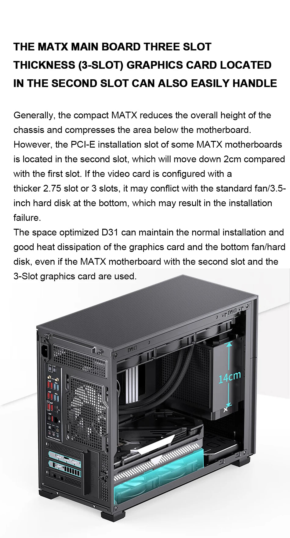 Jonsbo Pinecone D31 Case MATX ITX DTX Small Translucency Sub Screen of Video Games Support ATX Power 360 Cold Exhaust Chassis