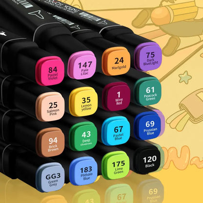 24-168 farbige Marker Stifte Set Manga Pinsel Stift Zeichnung Skizze Kawaii Kunst Schulbedarf Schreibwaren Farbe Schriftzug Marker.