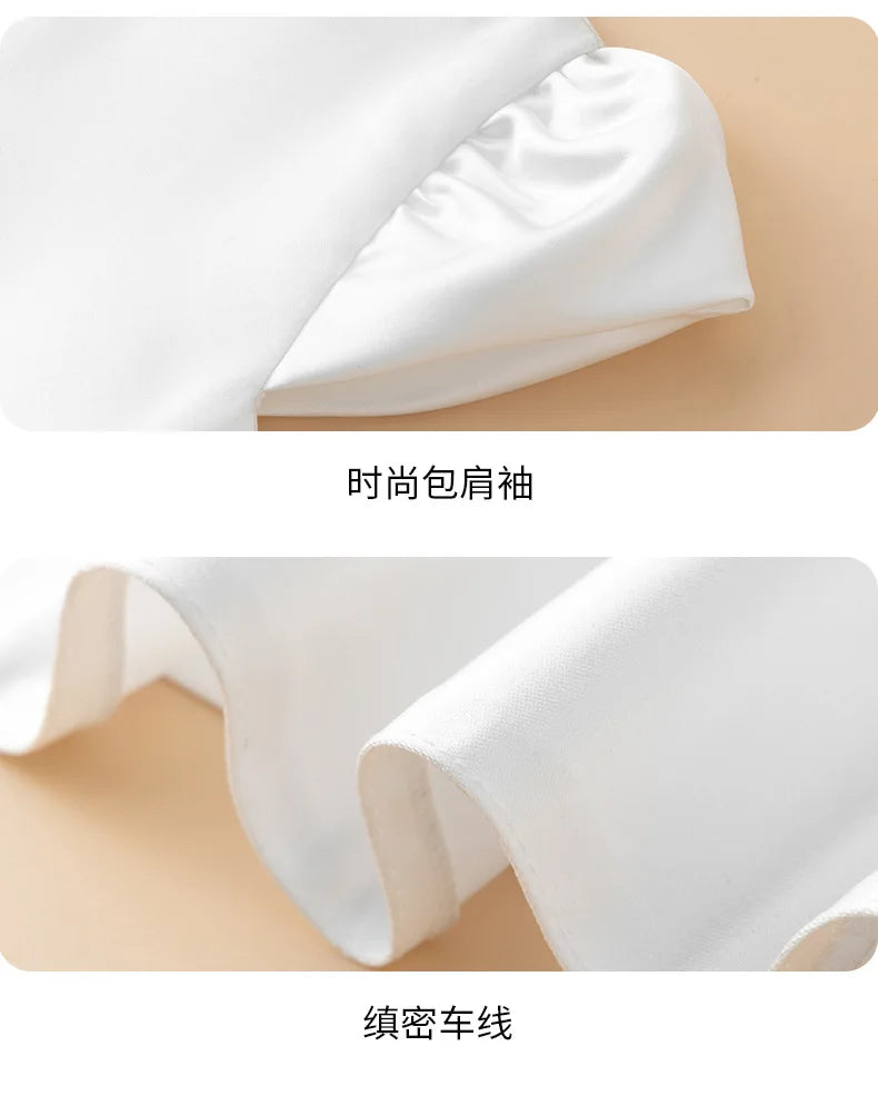 Prinzessin Mädchen Weißes Luxuskleid Blumenmädchen Hochzeitskostüm Größe 110-170 Weibliche Party Bühnenkleidung Kleider.