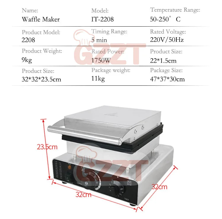 GZZT 1750W Electric Waffle Pancake Maker Waffle Stick Machine Lolly Waffle Maker Christmas Tree Shape Waffle Maker 110V 220V.