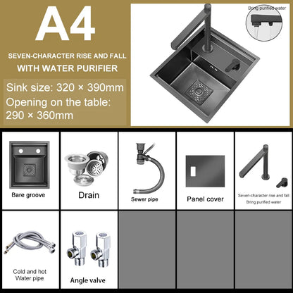 Versteckte Küchen spüle Bar Spüle Kit Klapp hahn Abflussrohr, Drop-In Unterbau Spüle, kleine Edelstahls püle für Workstation RV