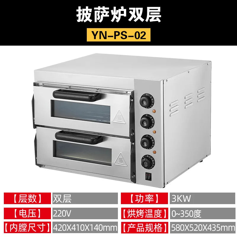 Pizzaofen aus Edelstahl, Ofen mit fester Temperatur und Timing