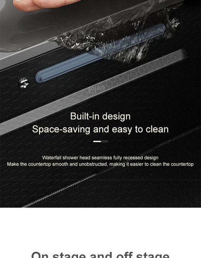 Waterfall Sink Large Single Slot Stainless Steel Kitchen Sink Embossed Washbasin Under The Basin Installation For Kitchen