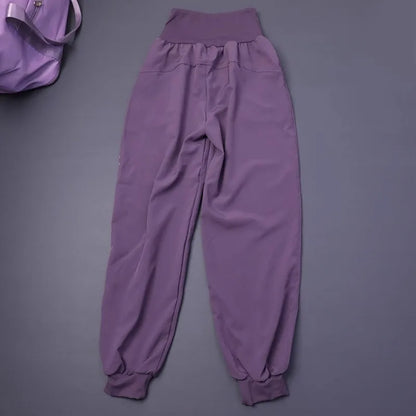 Damen-Fitness-Yogahose mit hoher Taille und Tasche, lockere Bündchen, Knöchel, Workout, Laufen, Training, Sport, Jogginghose, schnell trocknende Haremshose.