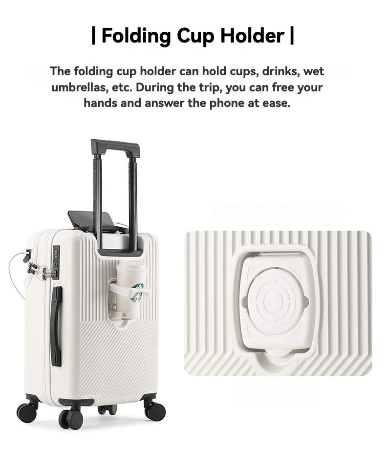 2024 neue langlebige Gepäcks ets mit großer Kapazität Koffer vorne offen USB-Aufladung Männer Handgepäck 20/22/.