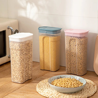 Kitchen Transparent Sealed Jar Plastic Household Cereals Grains Storage Box Hermetic Cans Organizer Bulk Classified Container.