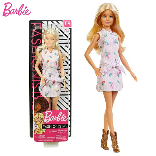 Original Mattel Barbie Fashionistas Doll Music Star Blonde Hair Bjd with Accessories Toys for Girls Collection Educational Props.