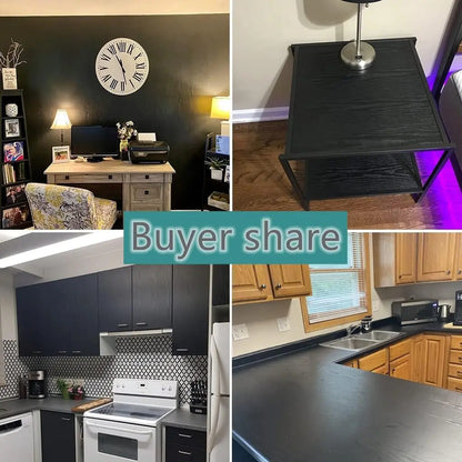 Selbstklebende Tapete aus schwarzem Holz mit Kontaktpapier zum Abziehen und Aufkleben, dekorative Vinylfolie für Arbeitsplattenschränke, leicht zu reinigen