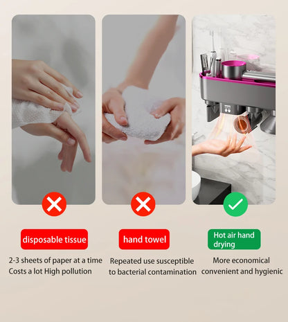 1600W Negative Ionic Hair Dryer For Dyson Hair Dryer Shelf 2 IN 1 Become Hand Dryer Whitout Drilling Hanger Household