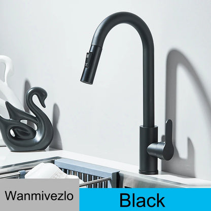 Kitchen Sink Cold Hot Water TapPull Out Kitchen Faucets 360° Rotation Kitchen Mixer Tap Single Lever Mixer Tap