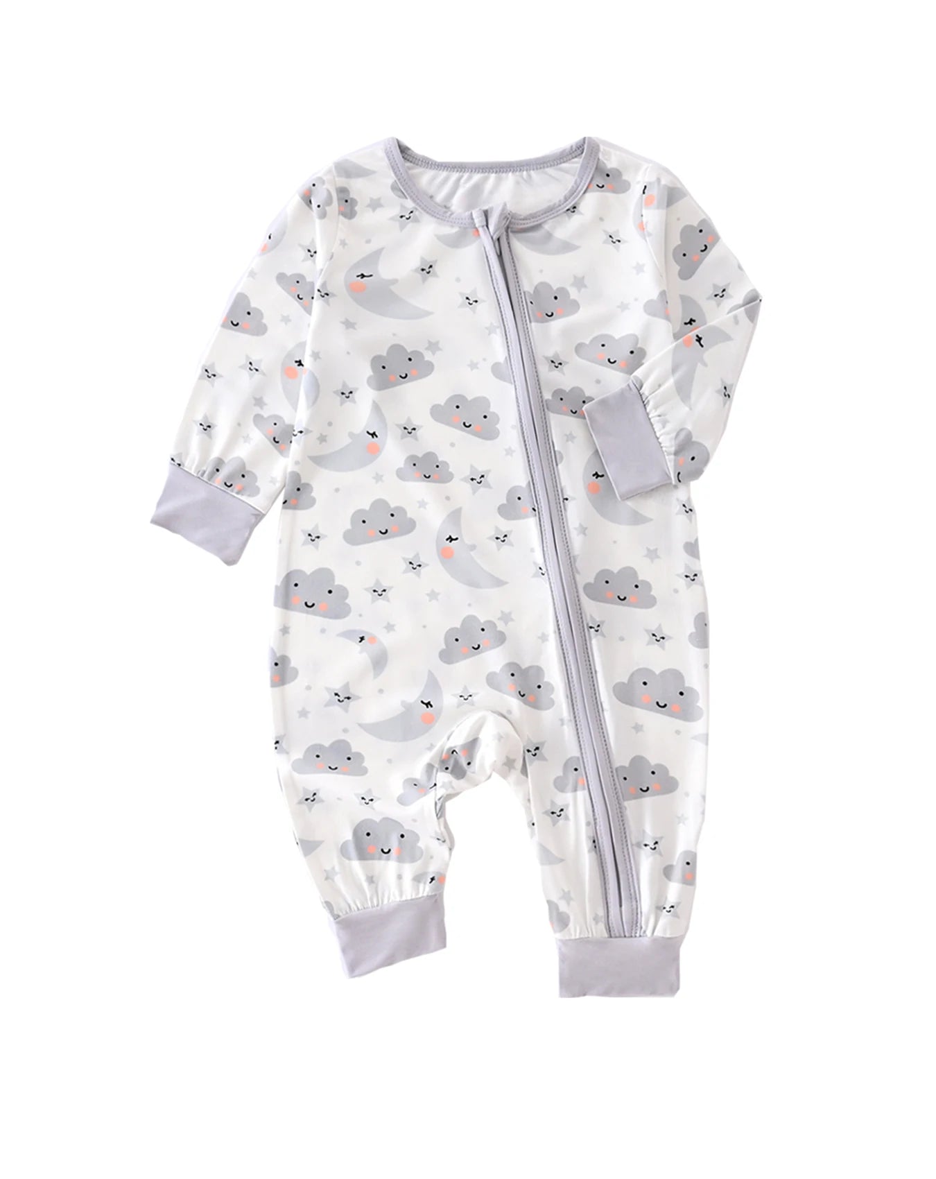 Neugeborenes Baby-Body mit Reißverschluss für alle Jahreszeiten, Jungen, langärmelig, Strampler, Kleidung, Mädchen, Rundhals-Body, 0–1–3–6 Monate.