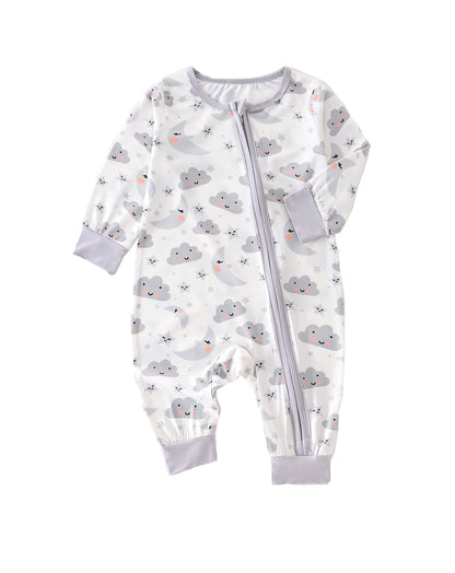 Neugeborenes Baby-Body mit Reißverschluss für alle Jahreszeiten, Jungen, langärmelig, Strampler, Kleidung, Mädchen, Rundhals-Body, 0–1–3–6 Monate.