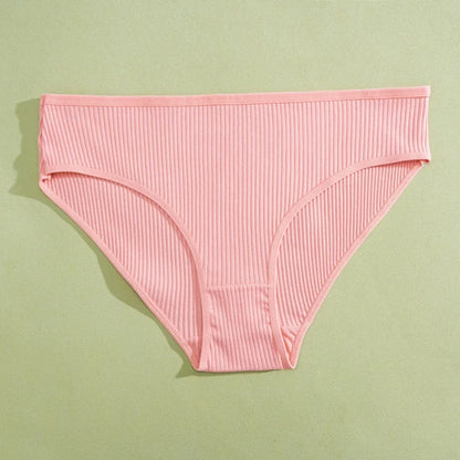 5PCS Women's Cotton Panties Sexy Low Waist Briefs Striped Underpants Female Comfortable Stretch Lingerie Ladies Soft Underwear